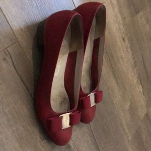 Burgundy Ferragamo shoes